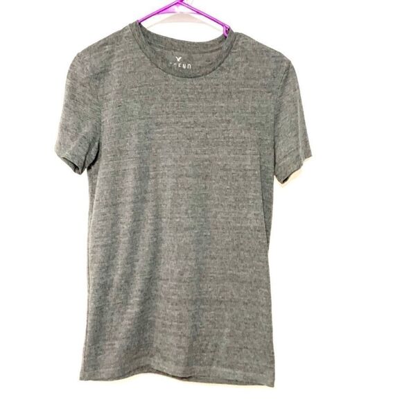 American Eagle Outfitters boy style gray tee classic shorts sleeve XS - Picture 1 of 6